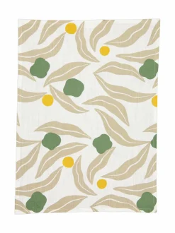 Keittiö- & Kattaustekstiilit|Casa Stockmann Nora-keittiöpyyhe SAND/SOFT WHITE/GREEN/YELLOW