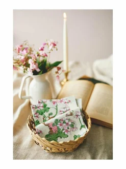 Keittiö- & Kattaustekstiilit|Havi Nuppu Pelargonia -servetti 33 x 33 cm, 20 kpl BEIGE