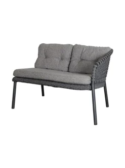 Puutarhakalusteet & Pehmusteet|Cane-Line Ocean -kahden istuttava sohva vasen moduli HARMAA