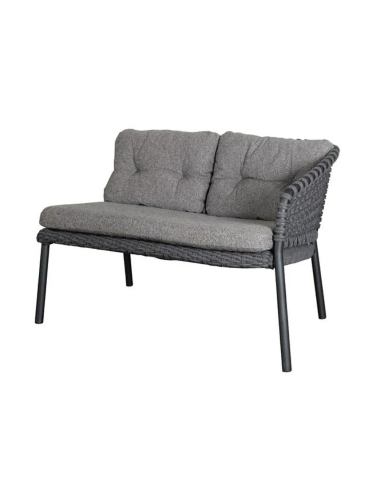 Puutarhakalusteet & Pehmusteet|Cane-Line Ocean -kahden istuttava sohva vasen moduli HARMAA