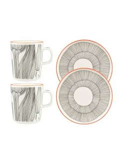 Astiasarjat|Marimekko Oiva Kukat Puhkeavat - aamiaissetti 4-osainen 193 WHITE, BLACK, ORANGE