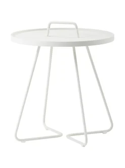 Puutarhakalusteet & Pehmusteet|Cane-Line On-the-move -sivupöytä VALKOINEN