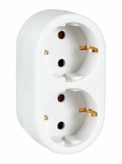 Turvatuotteet|Airam 2-os. maadoitettu haaroitin VALKOINEN