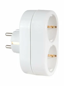 Turvatuotteet|Airam 2-os. maadoitettu haaroitin VALKOINEN