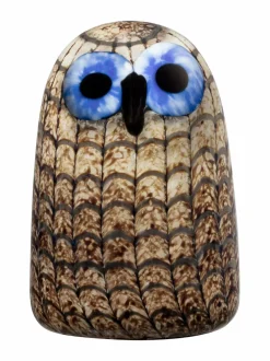Koriste-Esineet|Iittala Owlet Birds by Toikka -lasikoriste BROWN
