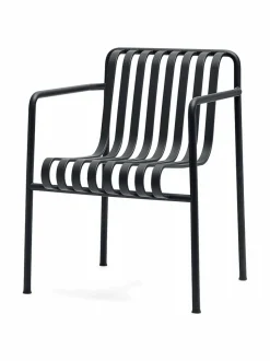 Puutarhakalusteet & Pehmusteet|HAY Palissade Dining -tuoli käsinojilla 63 x 66 cm ANTHRACITE (HIILENHARMAA)