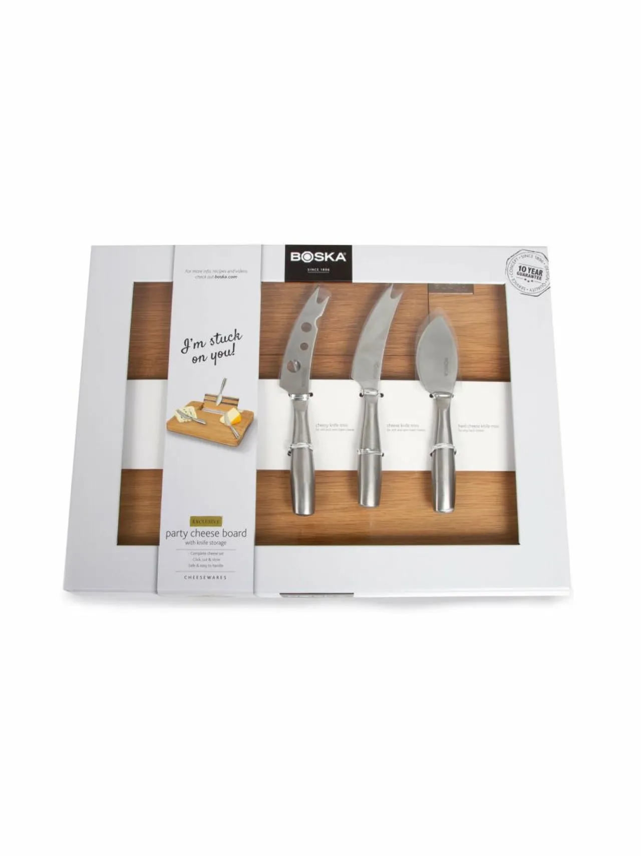 Tarjoiluastiat|BOSKA Party Cheese Board -juustoalusta ja juustoveitset 350 x 260 x 45 mm TAMMI