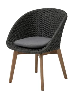 Puutarhakalusteet & Pehmusteet|Cane-Line Peacock-tuoli TUMMA HARMAA, HARMAA