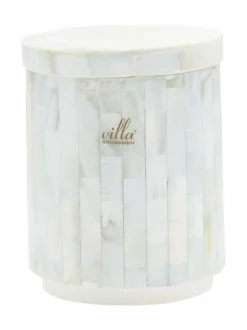 Kylpyhuonetarvikkeet|Villa Stockmann Perla- kannellinen säilytyspurkki PEARL/WHITE