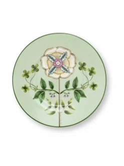 Tarjoiluastiat|PIP Studio Petit Four Lily & Lotus -posliinilautanen 12 cm LIGHT GREEN