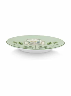 Tarjoiluastiat|PIP Studio Petit Four Lily & Lotus -posliinilautanen 12 cm LIGHT GREEN