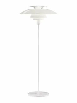 Lattiavalaisimet|Louis Poulsen PH 80 -lattiavalaisin OPAL ACRYLIC SHADE/WHITE STEM