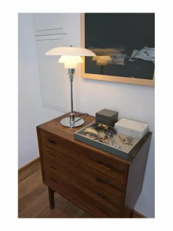 Pöytävalaisimet|Louis Poulsen PH 3/2 -pöytävalaisin KROMI/VALKOINEN OPAALI