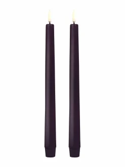 Jouluvalot|UYUNI Pillar -LED kynttilä, 2 kpl PLUM