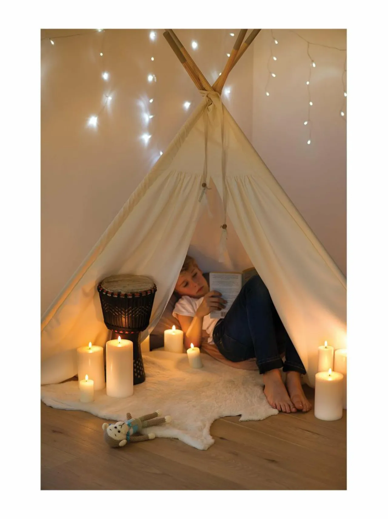 Jouluvalot|UYUNI Pillar LED -pöytäkynttilä BEIGE