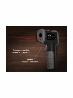 Yleis- & Monitoimikoneet|Witt Pizza Infrared Temperature Gun- infrapunalämpömittari BLACK