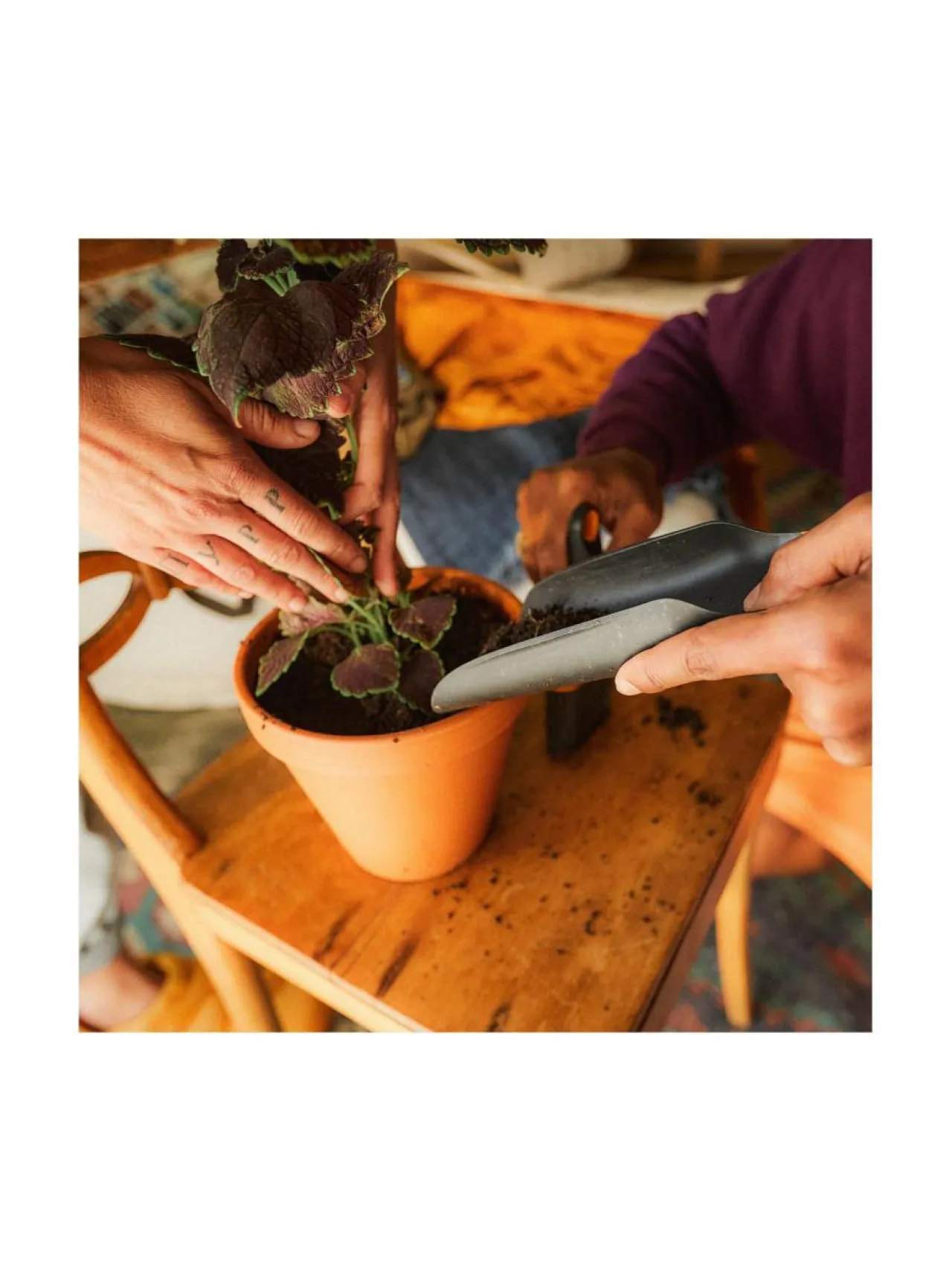 Työkalut|Fiskars Planting Set - multakauha ja harja BLACK