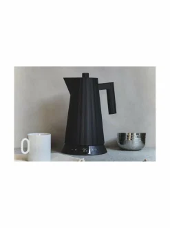 Kahvin- & Vedenkeittimet|Alessi Plissé-vedenkeitin lämpötilansäädöllä 1,7 l B BLACK