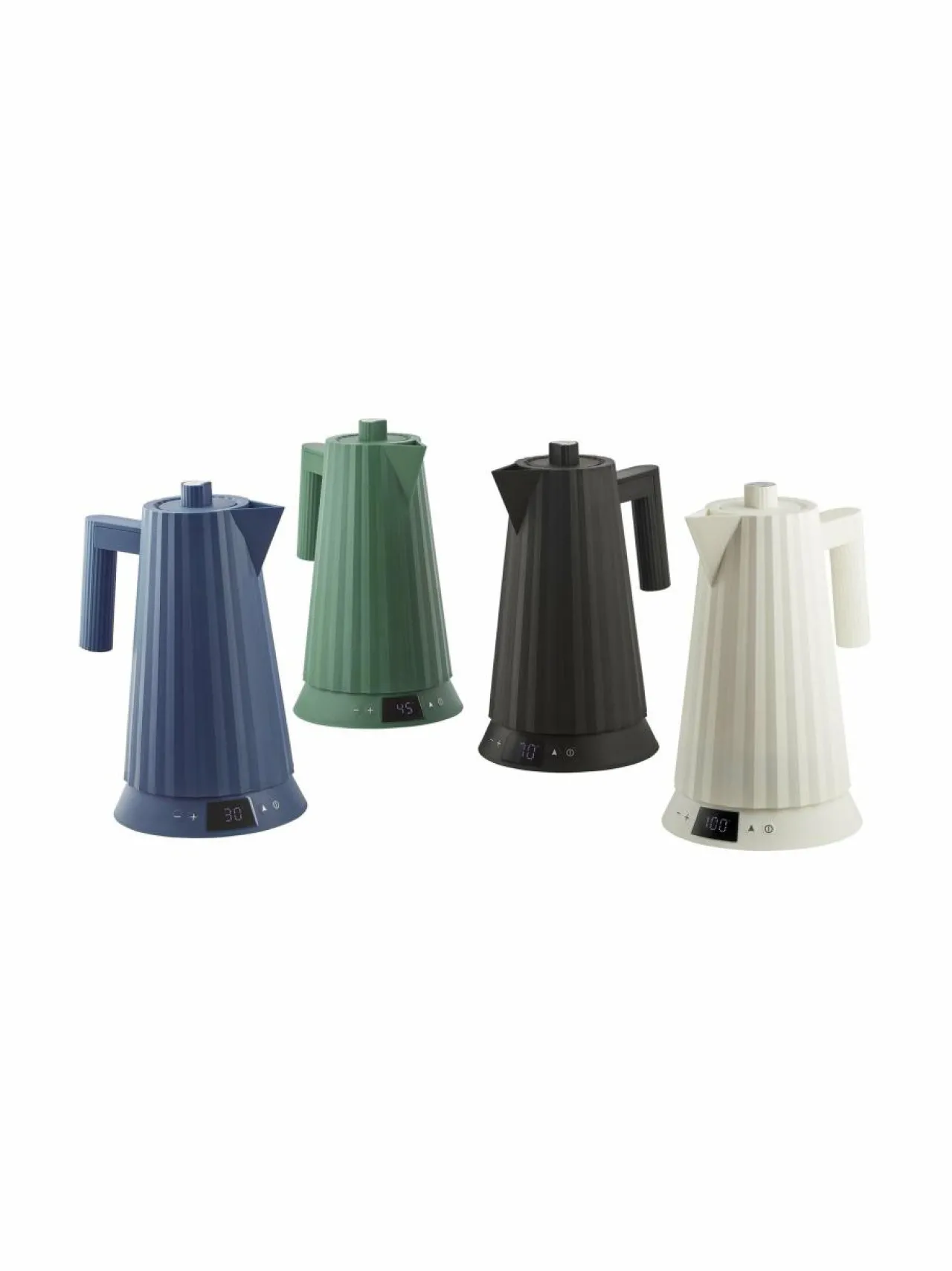 Kahvin- & Vedenkeittimet|Alessi Plissé-vedenkeitin lämpötilansäädöllä 1,7 l B BLACK