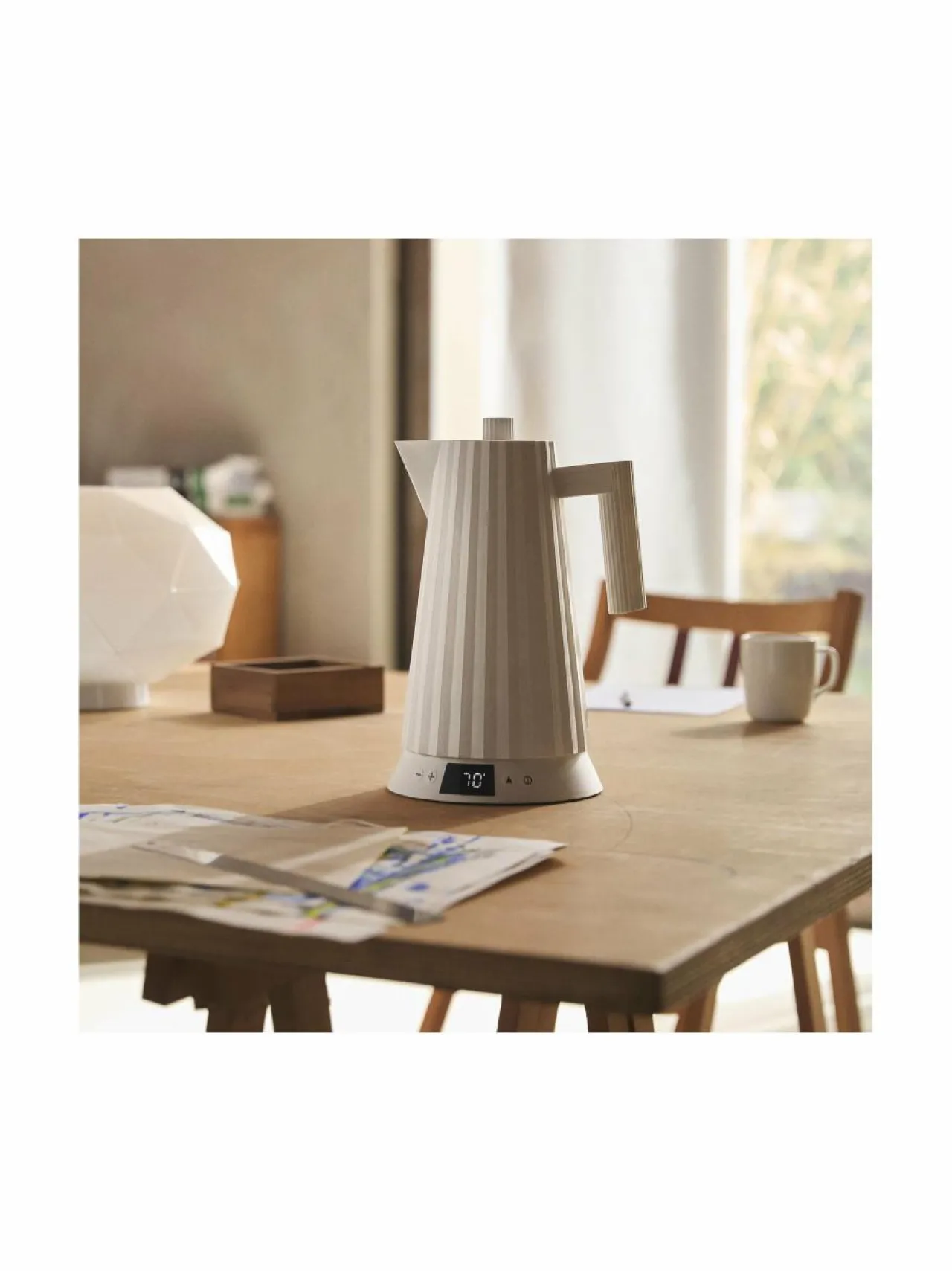 Kahvin- & Vedenkeittimet|Alessi Plissé-vedenkeitin lämpötilansäädöllä 1,7 l W WHITE