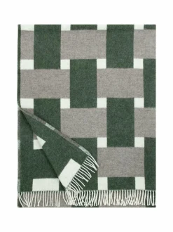 Huovat & Päiväpeitot|Lapuan Kankurit Punos-villahuopa, 130 x 180 cm 4 WHITE-OLIVE-BLACK