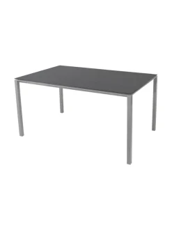 Puutarhakalusteet & Pehmusteet|Cane-Line Pure-ruokapöytä 150 x 90 cm VAALEANHARMAA, MUSTA