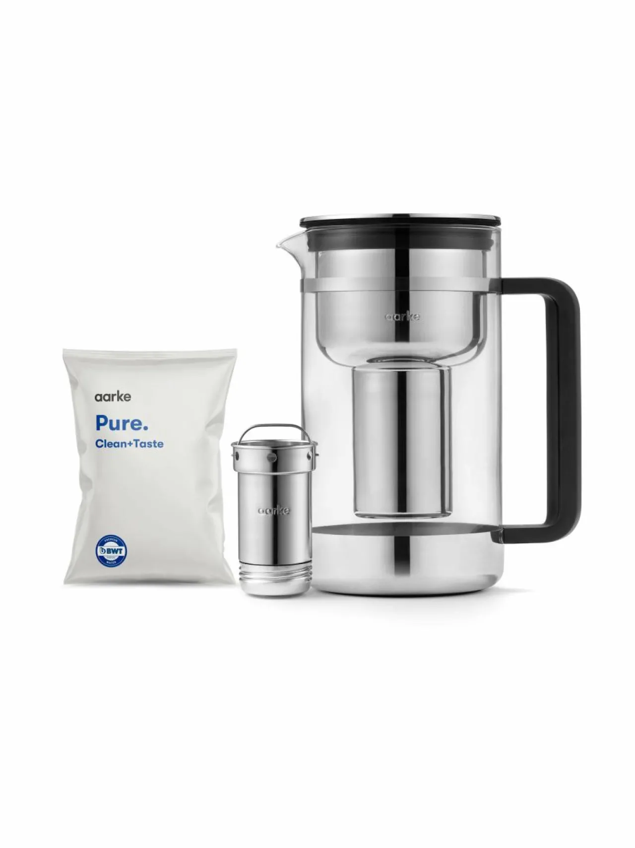 Kahvin- & Vedenkeittimet|Aarke Purifier Water Pitcher Large -vedensuodatinkannu TRANSPARENT