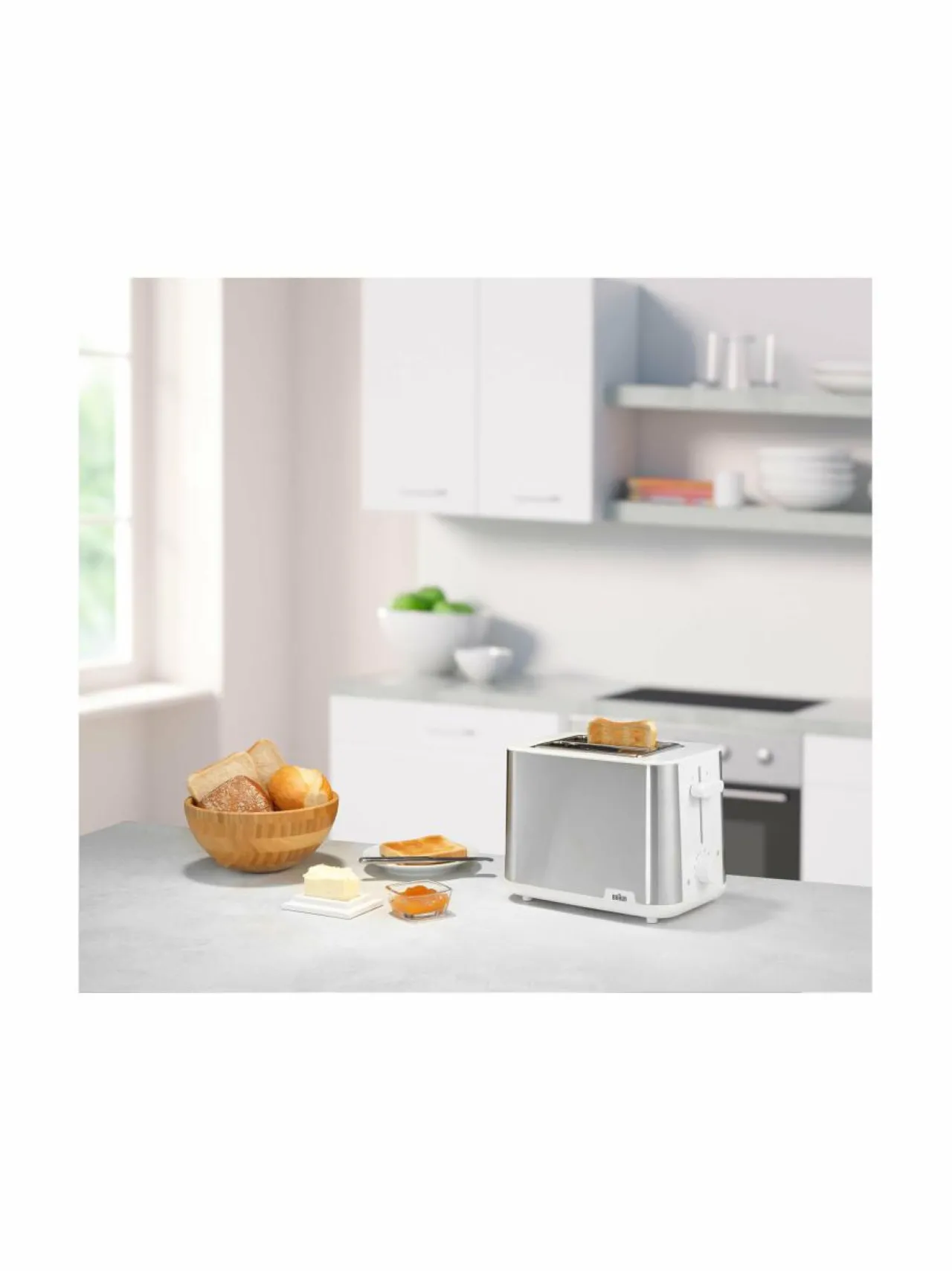 Leivänpaahtimet|Braun PurShine-leivänpaahdin WHITE