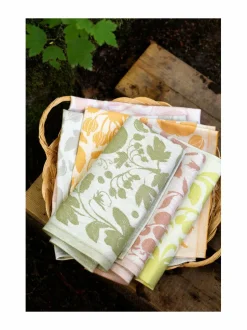 Keittiö- & Kattaustekstiilit|Lapuan Kankurit Puutarha- keittiöpyyhe/servietti pellavasekoitteesta 4 WHITE-OLIVE