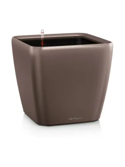 Ruukut & Istutusastiat|Lechuza Quadro Espresso Altakasteluruukku pyörillä ∅50cm, korkeus 47cm ESPRESSO METALLIC KIILTÄVÄPINTA