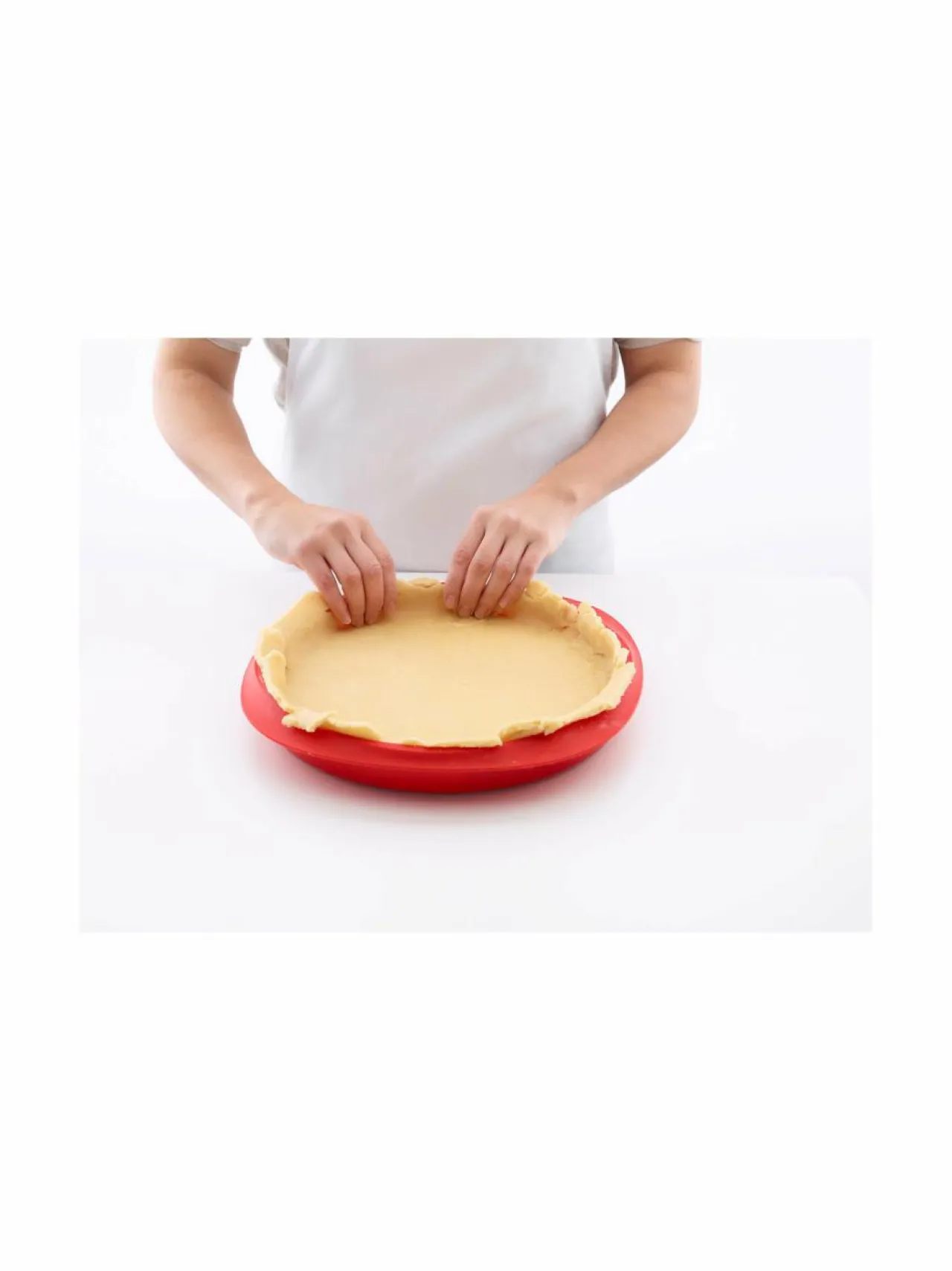 Leivonta|Lékué Quiche Baking Mould with Plate -vuoka 28 cm RED