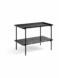 Pöydät|HAY Rebar Side Table -pöytä 75 x 44 x 55 cm MARBLE/SOFT BLACK (MUSTA)