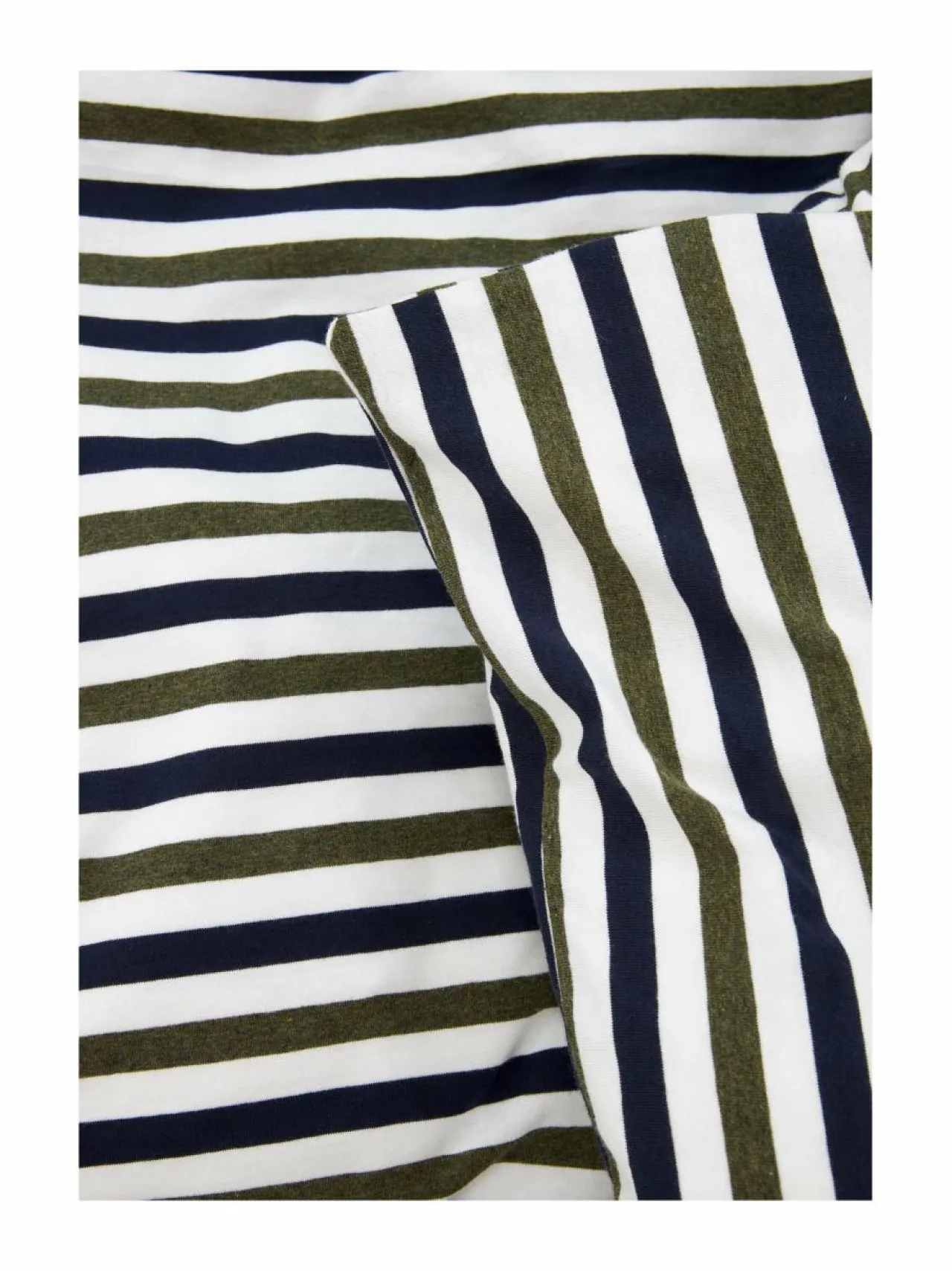 Liinavaatteet|Casa Stockmann Rotterdam Jersey -pussilakana 150 x 210 cm DK.BLUE/MEL GREEN/NATURAL WHITE