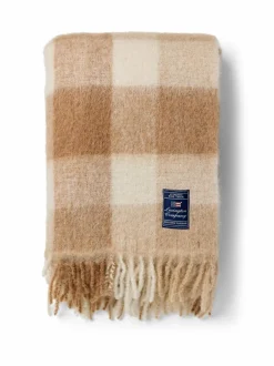 Huovat & Päiväpeitot|Lexington Ruudullinen peite mohairsekoitteesta 130 x 170 cm 2600-TH10 BEIGE/WHITE