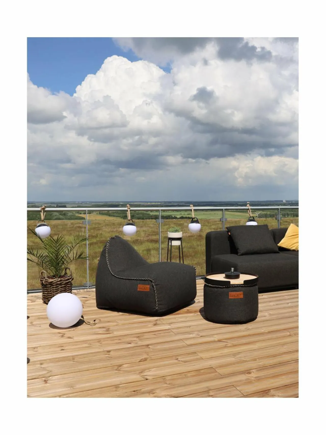 Sisustusvalosarjat|SACKit 250 - johdoton valaisin 30 cm WHITE