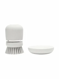 Keittiötarvikkeet|Brabantia Saippuaa annosteleva tiskiharja LIGHT GREY