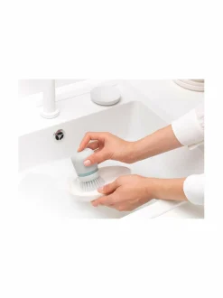 Keittiötarvikkeet|Brabantia Saippuaa annosteleva tiskiharja LIGHT GREY