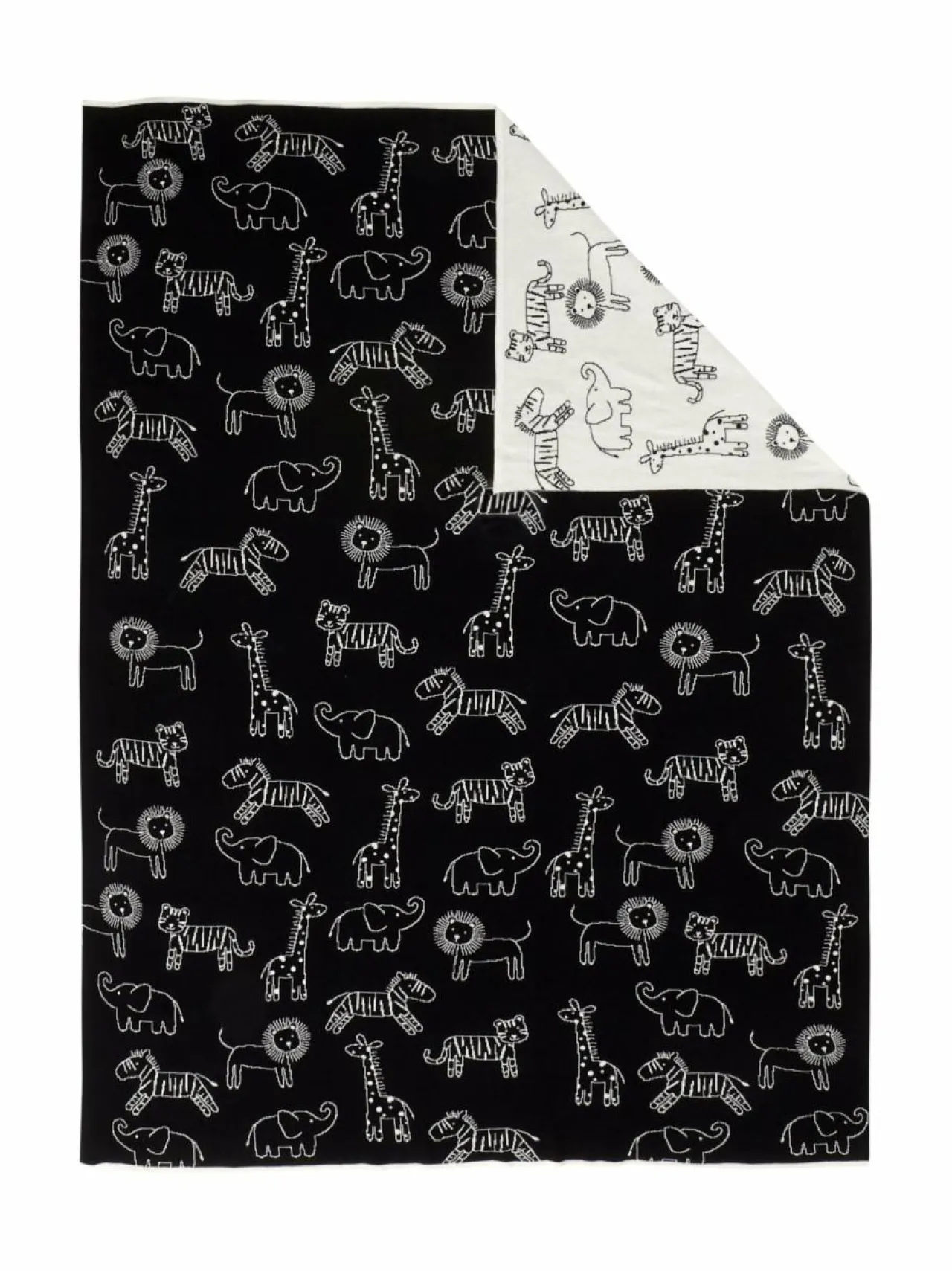 Huovat & Päiväpeitot|Casa Stockmann Savanni-huopa 120 x 160 cm BLACK/SNOW WHITE
