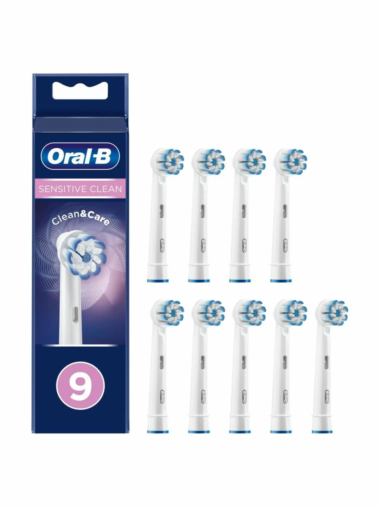 Hampaidenhoito|Oral-B Sensitive Clean -harjaspää 9 kpl WHITE