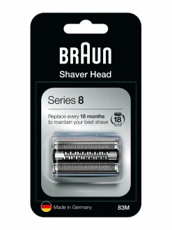 Ihokarvanpoisto|Braun Series 8 83M -parranajokoneen teräverkko ja terät SILVER