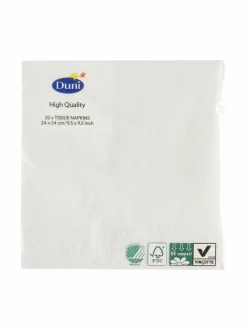 Keittiö- & Kattaustekstiilit|Duni Servetti 24 x 24 cm ICE WHITE (VALKOINEN)