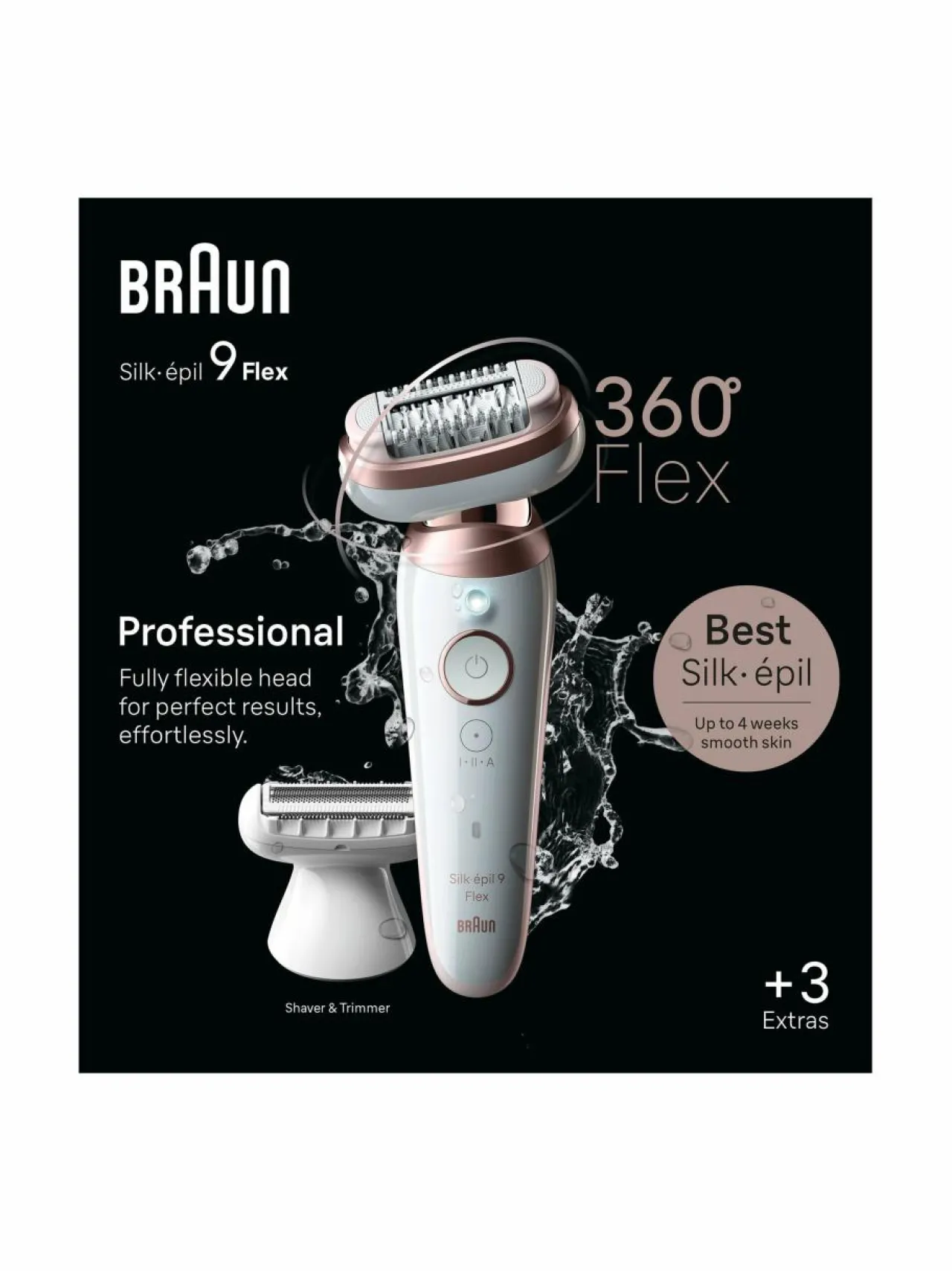 Ihokarvanpoisto|Braun SES9030 Flex-3D Silk-épil 9 -epilaattori WHITE