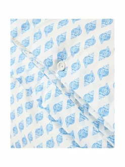 Liinavaatteet|Lexington Shell Printed Cotton Poplin -pussilakanasetti WHITE/BLUE