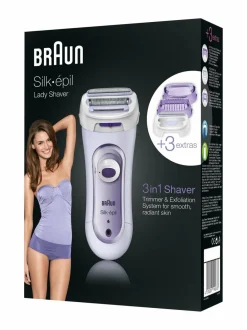 Ihokarvanpoisto|Braun Silk-épil Lady Shaver 5-560 3-in-1 -ladyshaver, trimmeri ja kuorintajärjestelmä LILA