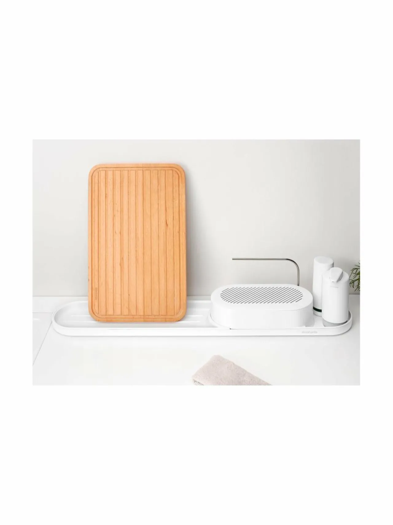 Keittiötarvikkeet|Brabantia SinkStyle Organiser -tiskipöytäsetti 3-osainen WHITE MINERAL FRESH WHITE