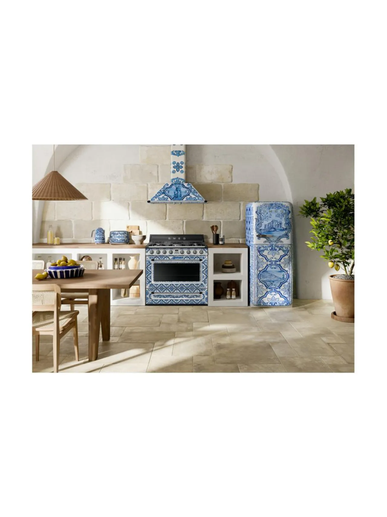 Jääkaapit Ja Pakastimet|Smeg Dolce & Gabbana Blu Mediterraneo FAB28RDGME5 jääkaappi