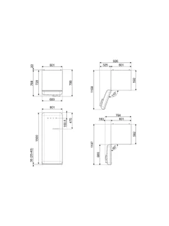Jääkaapit Ja Pakastimet|Smeg FAB28LBL5 Jääkaappi, musta vasenkätinen
