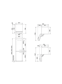 Jääkaapit Ja Pakastimet|Smeg FAB32LPG5 -jääkaappipakastin, pastellinvihreä vasenkätinen