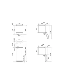 Jääkaapit Ja Pakastimet|Smeg FAB30RBL5 -jääkaappipakastin, musta oikeakätinen