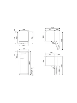 Jääkaapit Ja Pakastimet|Smeg FAB28RCR5 Jääkaappi, kerma oikeakätinen